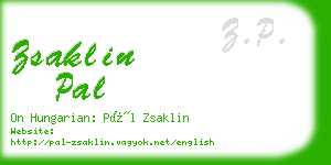 zsaklin pal business card